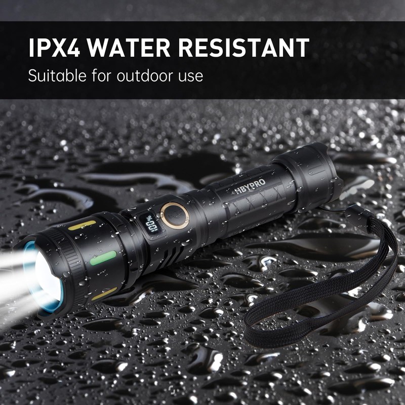 HBYPRO Rechargeable Stong Flashlights High Lumens Bright LED Flashlight Compact