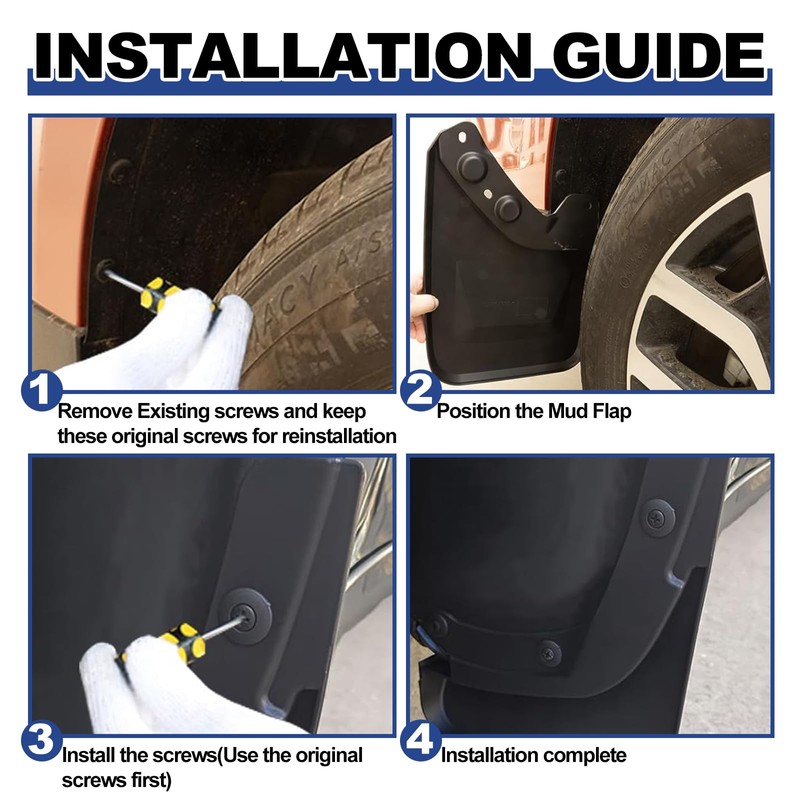 Upgraded Mud Flaps for 2024 2025 Toyota Tacoma Front &