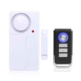 Mengshen Door and Window Alarm, Anti-Theft Burglar Wireless Alarm with Remote Control for Home Security, Easy to Install, 105db Super Loud (Includes 1 Alarm and 1 Remote Control)