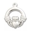 Bliss Sterling Silver Claddagh Irish Love Knot Medal Pendant Necklace