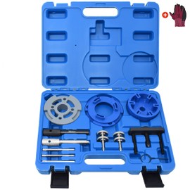 Yuesstloo High-Pressure Fuel Injection Pump Chain Sprocket Cover Remover Installer Timing Tool Kit, Compatible with Ford 2.0 2.2 2.4 3.2 TDDi TDCi Diesel Engine, with Gloves