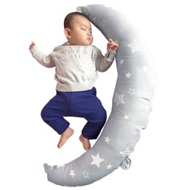 Sweet Mommy Neck Pillow, Mini Body Pillow, Round Seat Cushion, Maternity Cushion, Compact, Nursing Pillow, Nursing Pillow, Washable, Cotton, 100% Cotton, Star Gray