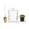 Glass Empty Refillable Replacement Glass Perfume Bottle,Transparent Dropper, Square Cologne