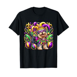 Mardi Gras Yorkshire Terrier Dog T-Shirt