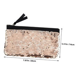 Gatuida Cosmetic Bag Coin Purse Makeup Bag Glitter Purse Reversible Sequin Bag Purse Handbags Cosmetics Women Mermaid Sparkly Woman Toiletry Bag Golden