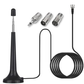 1 Pcs Radio Antenna, Radio Aerial for System Indoor, Radio Antenna Telescopic, Aerial Rod Antenna for Tuner Stereo Amplifier Home Cinema System Home Theater System Receiver with Magnetic Base