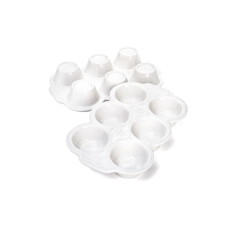 Hiceeden Pack of 2 6 Cups Ceramic Muffin Mould Non-Stick