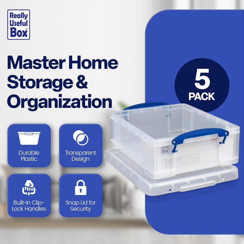 Really Useful Box Stackable 8.1 Liter Plastic Storage Container Bin