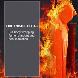 Upgrade Fireproof Hooded Cloak Double Sided, Fireproof Blanket with Luminous Strip for Adult,Fire Emergency Survival Safety Blanket Full Body