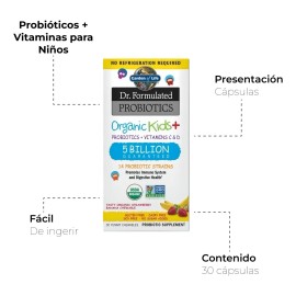 Garden Life Probióticos Niños Orgánicos Fresa Banana Tabletas Masticables