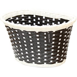 PedalPro Small Plastic Wicker Childrens Bicycle Basket - Black