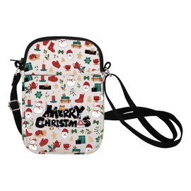 BNQL Merry Christmas Crossbody Bag Merry Christmas Gifts Christmas Messenger Bag Merry Christmas Sling Shoulder Bag Handbag