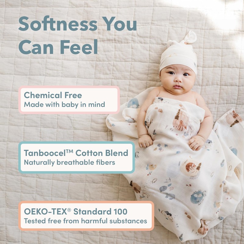 Loulou Lollipop Muslin Swaddle Blanket for Baby Boy & Baby
