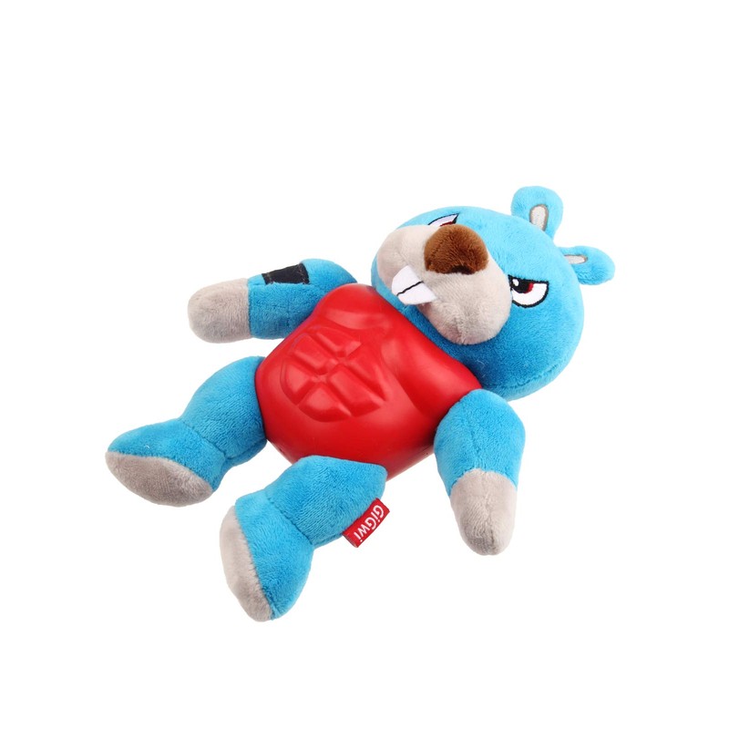 GiGwi I'm Hero TPR Armor Rabbit Plush Dog Toy with