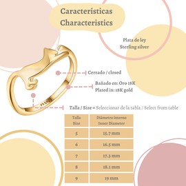 MARLION JEWELS Ring for women made of silver cat shape. Rings for women made of silver with silver or gold surface. Women's jewellery ideal for couples, mothers, girlfriends. Women's rings silver,