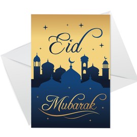 RED OCEAN Eid Mubarak Cards Pack of 6 - Islamic Muslim Ramadan Greetings Cards Multipack - Eid Mubarak Cards For Friends Family Kids - Happy Eid al-Fitr Eid al-Adha Cards for Eid