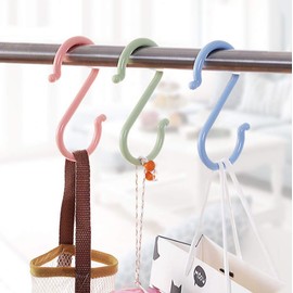 Dusenly 24pcs Colorful Plastic S Shaped Hook Hanger S Hanging Hooks Towel Clothes Hook for Bathroom, Bedroom, Office and Kitchen, Size 6.8 * 3cm