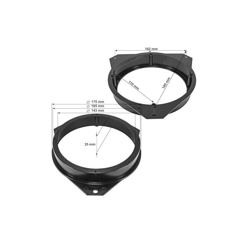 tomzz Audio 2808-007 Speaker Rings Adapter Brackets Compatible with Citroen