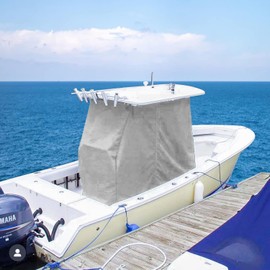 STenkl-D Universal T-Top Center Console Cover for Boat, Protecting Boat Center Console and Helm Seat, Trailerable (XL:84" L 61" W 85" H)