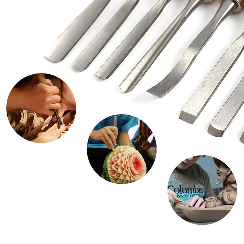 Wood Chisel Tool Set, 12pcs Woodworking Chisels Wood Carving Tools