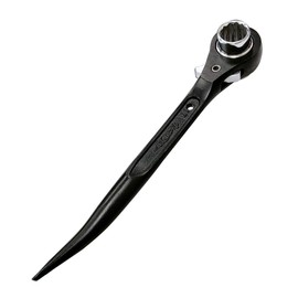 Supertool SRBC-1721 Short Ratchet Wrench for Clamps, 0.7 x 0.8 inches (17 x 21 mm), Can Store Carabiners, New Size, Clamp for Scaffolding and Steel Frame