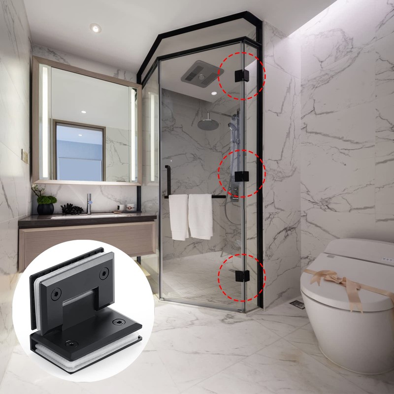 Heavy Duty Shower Glass Door Hinge,Solid One-Piece Precision Cast with