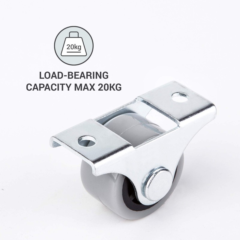 8 Pcs Mini Swivel Swivel Castors 25mm Plastic Rubber Castors