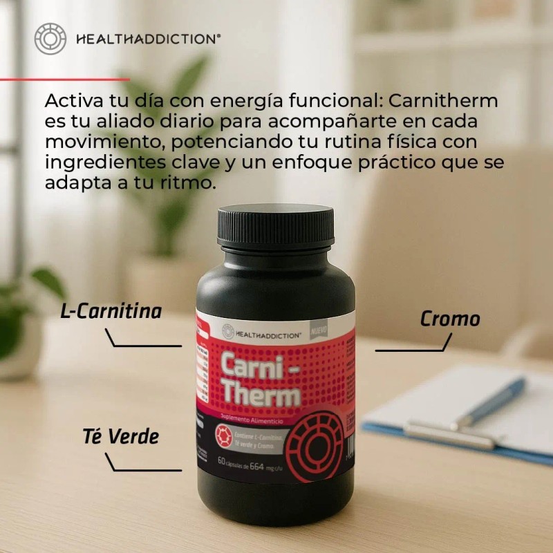 Quemador De Grasa Carnitherm Healthaddiction L-carnitina Sin Sabor
