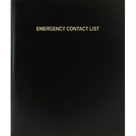 BookFactory Emergency Contact List Log Book/Journal/Logbook - 120 Page, 8.5''x11'', Black Hardbound (XLog-120-7CS-A-L-Black(Emergency Contact List Log Book))