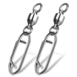 9KM DWLIFE Fishing Swivels & Quick-Change Clips Pro Saltwater 360° Spin Stainless Steel Snap Swivels for Lure/Bait Heavy-Duty Corrosion-Proof 25Pcs 1#