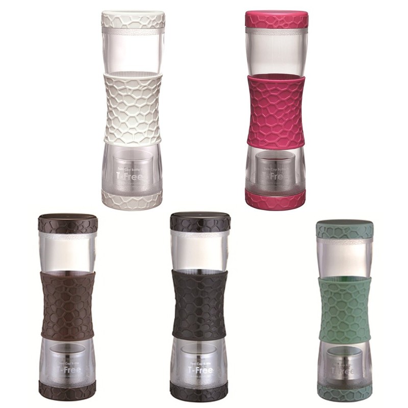 McMar AA0024 Twin Cap Bottle Tea Free, Black, 16.9 fl