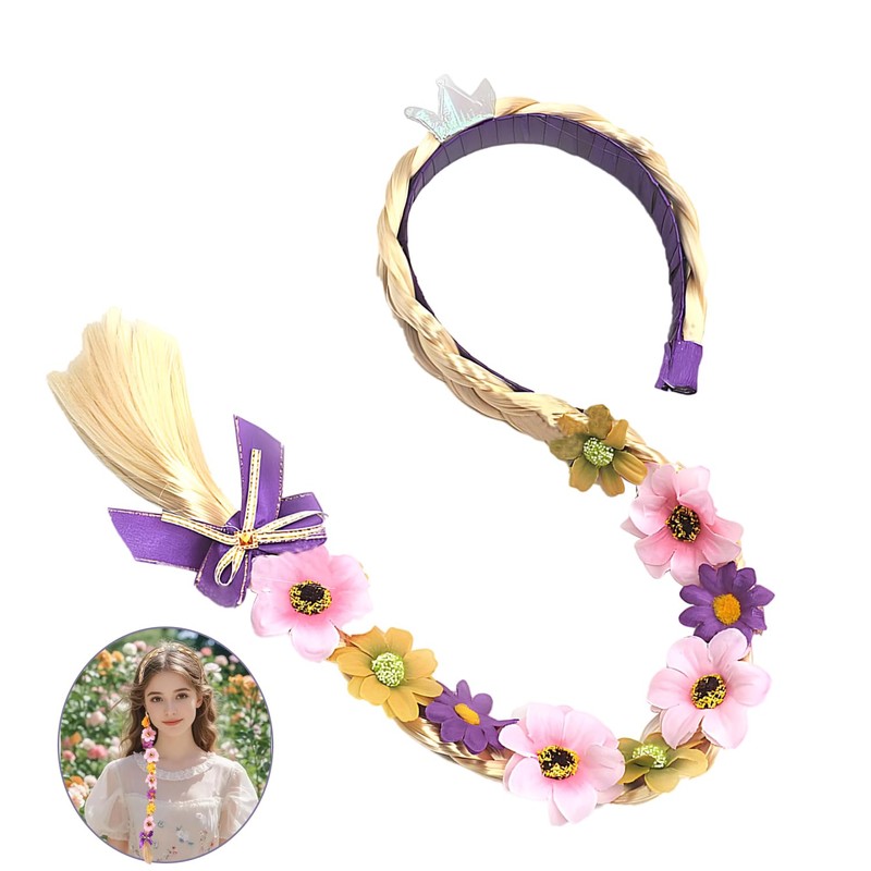 Princess Wig Braid Long Hair Wig Costume Accessory Party