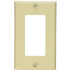 Leviton 1-Gang Decora/GFCI Device Wallplate, Standard Size, Thermoset, Device Mount, 80401-I, Ivory