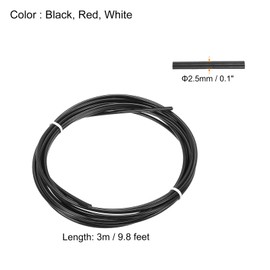 PATIKIL 10Ft Speed Jump Rope Replacement Cable, 6 Pack 2.5mm Professional Skipping Rope Steel Wire Replace for High Speed Jump Ropes, Black Red White