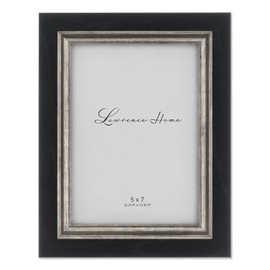 Lawrence Frames Black with Burnished Silver Composite Picture Frame, 5 by 7-Inch