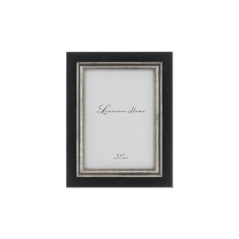 Lawrence Frames Black with Burnished Silver Composite Picture Frame, 5