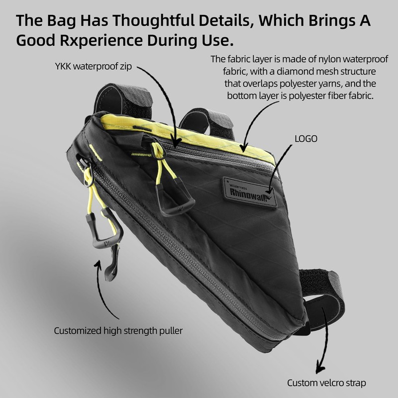 Rhinowalk Bicycle Triangular Bag 0.9L - Waterproof Frame Bag with