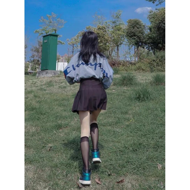 [Eukkis] ハイソックス ストッキング レディース靴下-4足セット ロングソックス 無地シンプル 極薄透明感 夏 可愛いハイソックス ブラック