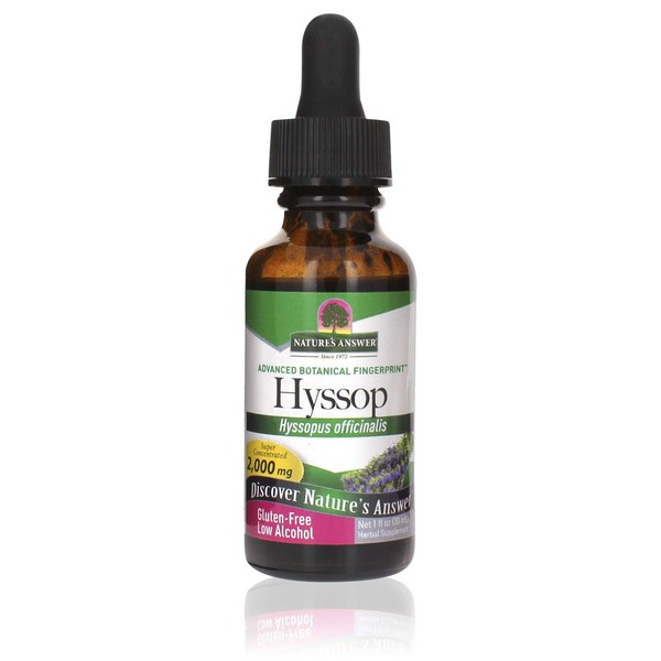 Nature's Answer Hyssop Herb Supplement with Organic Alcohol, 1-Fluid Ounce | Promotes Overall Wellness | Calming Aid | Natural Stress Reliever