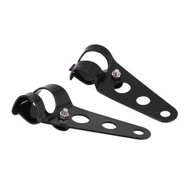 for 32mm Headlight Brackets Gorgeri 2pcs Stainless Steel Adjustable Motorcycle Headlight Mount Brackets Fork Racer 28mm-34mm (Black)