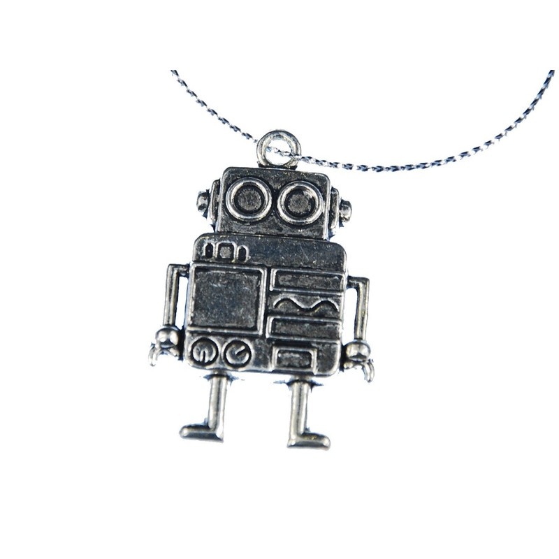 Miniblings 3 Pieces Christmas Tree Ornament Decorations Decoration Robot Silver