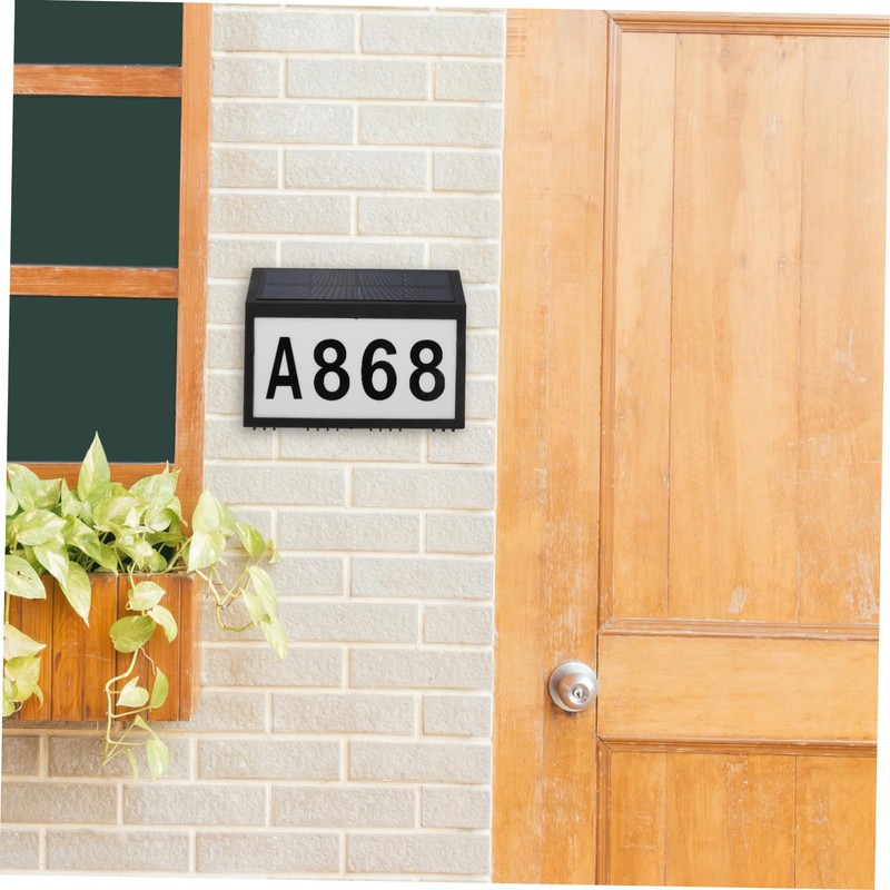 SHINEOFI 1pc Solar Address Sign Wall Mounted Number Lamp Outdoor