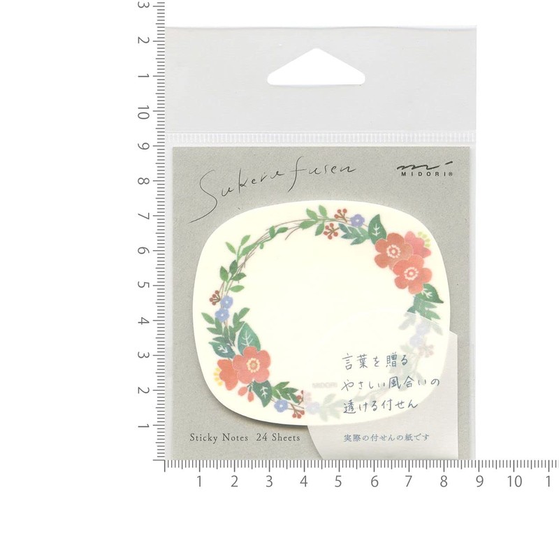 Tsukesen Paper Transparent Flower Pattern 19080006 Stylish Elegant Message