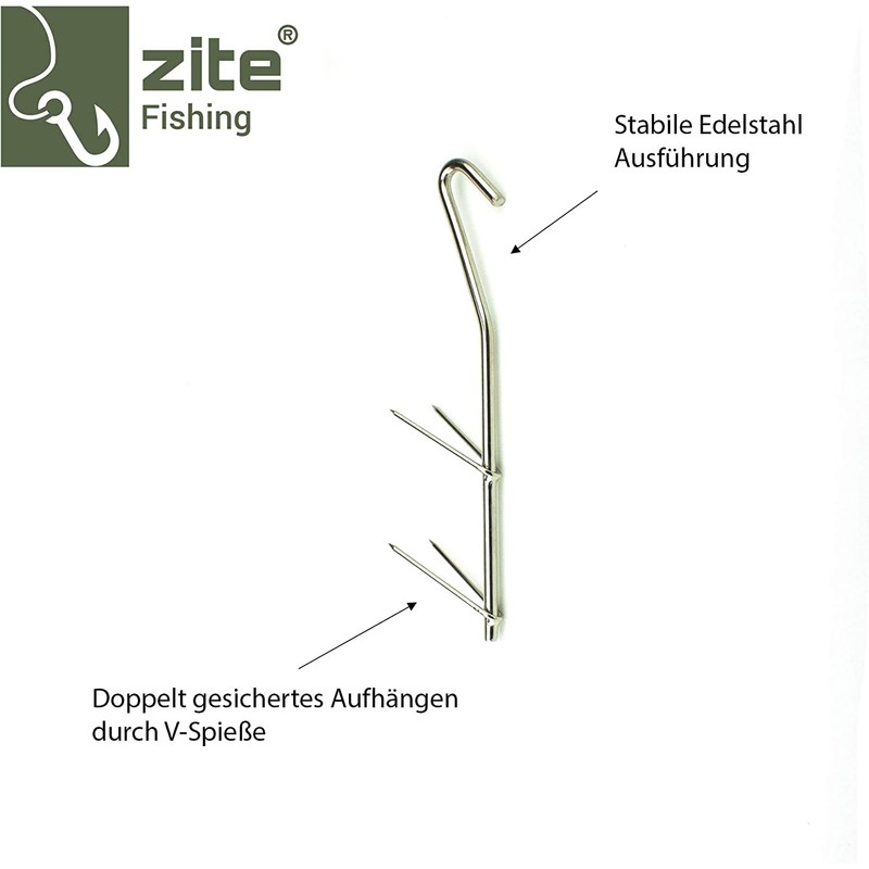 Zite Fishing Smoking Hooks Set - 12 Pieces V-Shaped Hooks