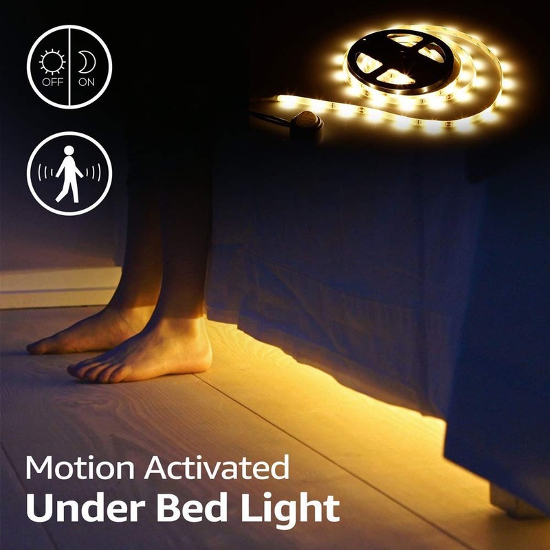 LED Bed Light With Motion Sensor, Bed Light Bar, Night