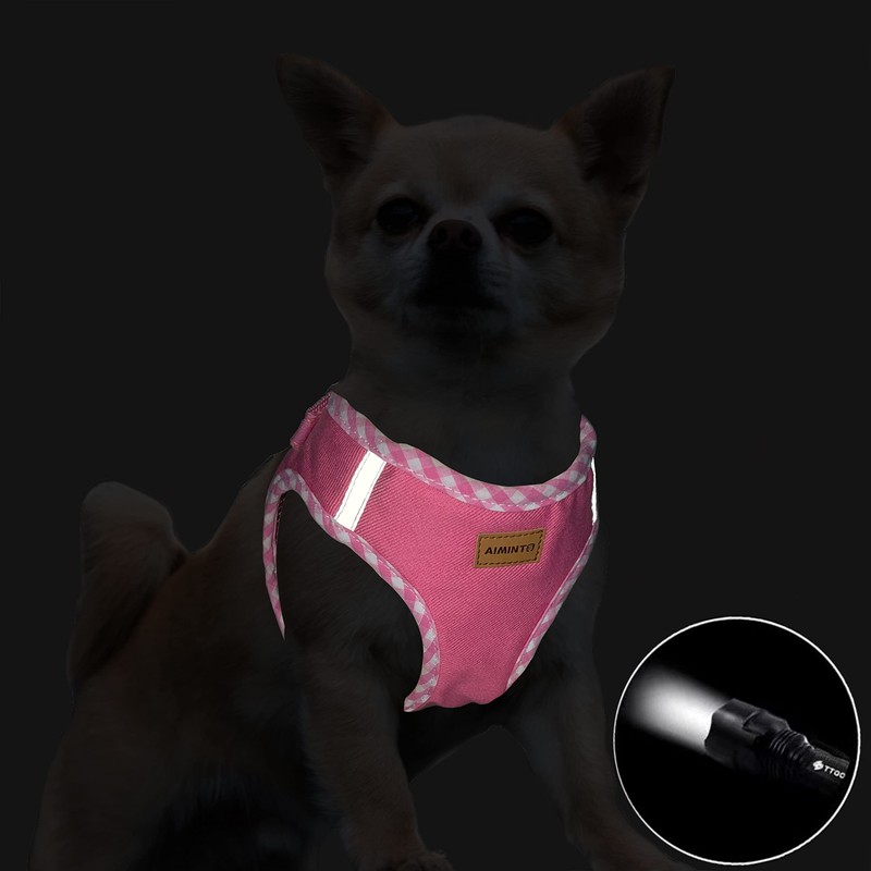 Aiminto Denim Dog Harness & Leash Set, Breathable Mesh, Lightweight,