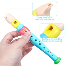 POPETPOP 2pcs Plastic Recorders for Children Beginners: 6-Hole Recorder Instrument - Educational Music Toy for Boys and Girls, Random Color