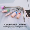 Kredioo 3/32" Ceramic Nail Drill Bits Set, 7 Pcs E