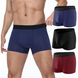 BATTEWA Oeko-TEX Certified Incontinence Underwear for Men Breathable Leak Proof Underwear Cotton Protective Boxer Briefs Adult Panties Absorbency 50ml,3Pack（Large，Blue）