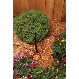 Rain Bird MBSTKTF1S Drip Irrigation Micro-Bubbler, Adjustable Height Staked Riser with 1/4" Tubing and Barbed Coupler, 360° Full Circle Pattern, 0 - 3' Spray Distance